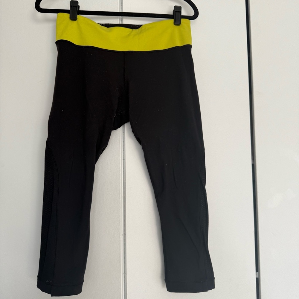 Make an offer! Lululemon black yellow running yoga leggings
